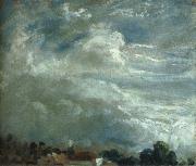 John Constable Cloud Study over a horizon of trees oil painting